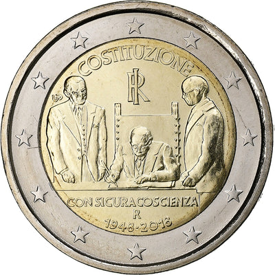 Italie, 
            
               2 Euro, 
            
               Italian Republic Constitution