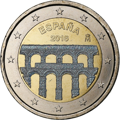 Espagne, 
            
               2 Euro, 
            
               Aqueduc de Ségovie