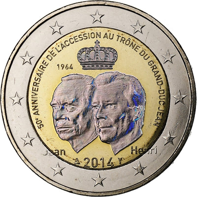 Luxembourg, 
            
               2 Euro, 
            
               50th Anniversary - Accession of Grand-Duc Jean