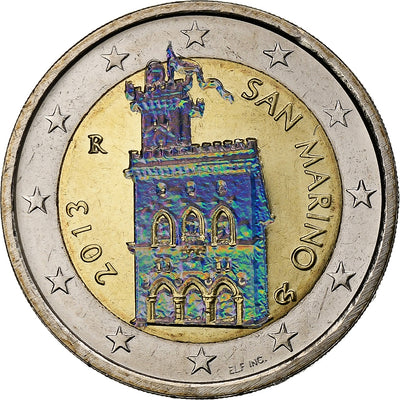 Saint Marin , 
            
               2 Euro, 
            
               Iridescent