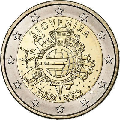 Slovénie, 
            
               2 Euro, 
            
               10 ans de l'Euro