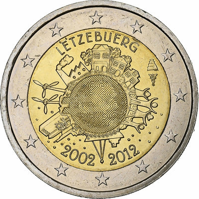 Luxembourg, 
            
               2 Euro, 
            
               10 ans de l'Euro