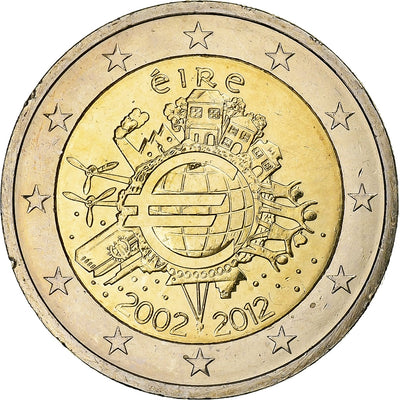 Irlande, 
            
               2 Euro, 
            
               10 ans de l'Euro