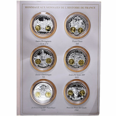 France, 
            
               Set 3x10 Euro + 6 Médailles, 
            
               Années mélangées