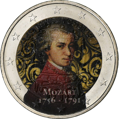 Autriche, 
            
               2 Euro, 
            
               Mozart