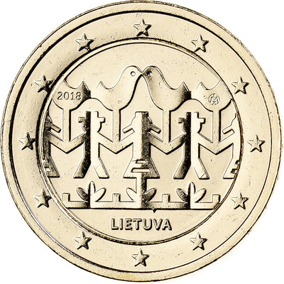 Lituanie, 
            
               2 Euro, 
            
               Fantaisy coinage .Dorée