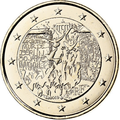 France, 
            
               2 Euro, 
            
               Chute du mur de Berlin