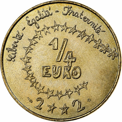 France, 
            
               1/4 Euro, 
            
               2002