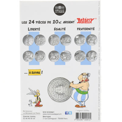 France, 
            
               10 Euro, 
            
               Astérix Fraternité (Astérix chez les belges)