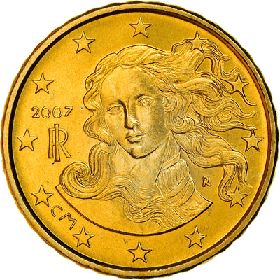 Italie, 
            
               10 Euro Cent, 
            
               Birth of Venus