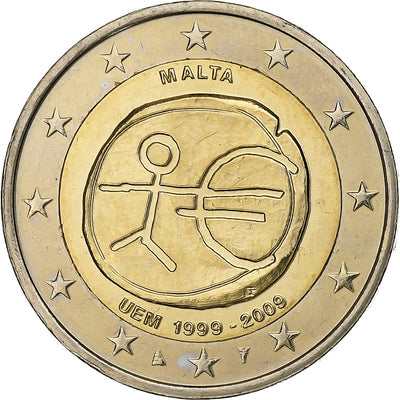 Malte, 
            
               2 Euro, 
            
               European Monetary Union