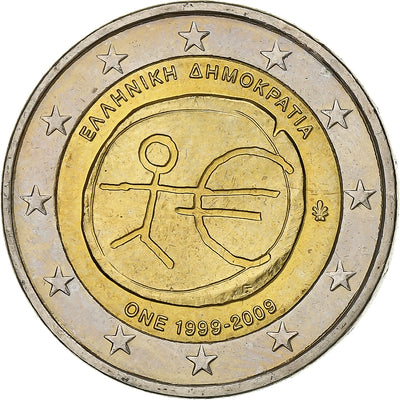 Grèce, 
            
               2 Euro, 
            
               European Monetary Union