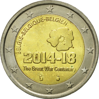 Belgique, 
            
               2 Euro, 
            
               The Great War Centenary